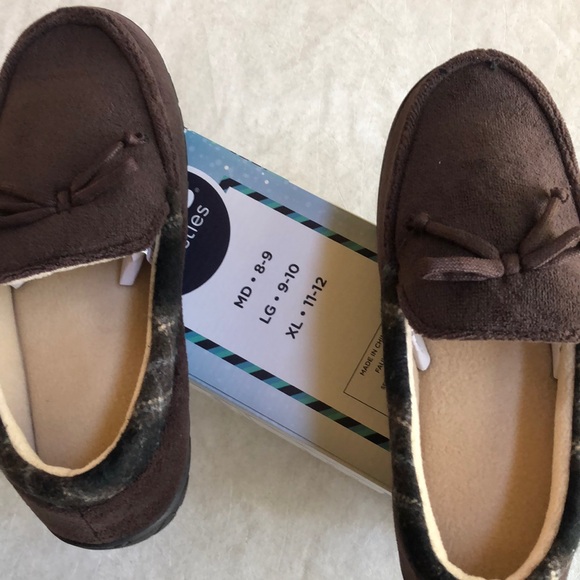 Totes Toasties Totes Men’s Brown Cream Memory Foam Slippers Size M (8-9) - Picture 3 of 11